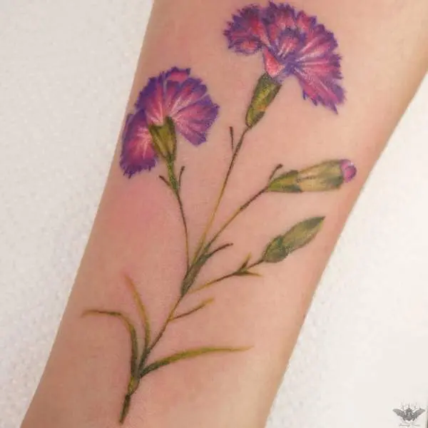 Tattoo uploaded by Elva Stefanie  Fineline carnation bouquet  Tattoodo