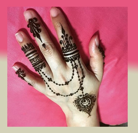Finger Mehndi Design For Left Hand