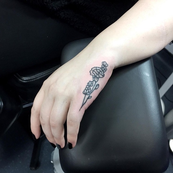 Grey Carnation Tattoo