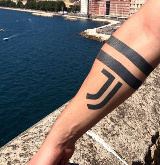 Bold J Letter Tattoo On Hand