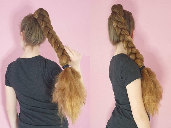 braided high ponytail