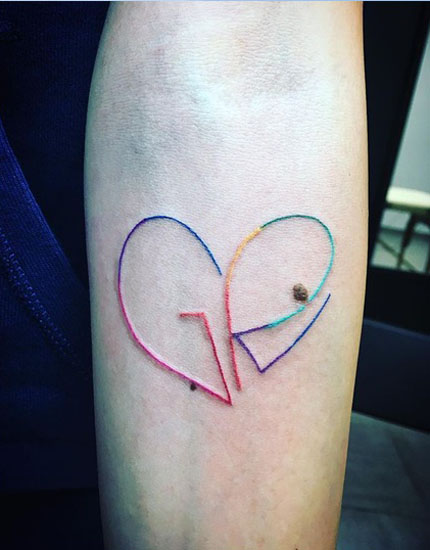 Colorful Letter G Tattoo Designs