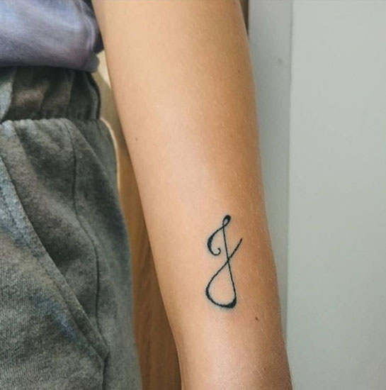 Cursive J Letter Tattoo Designs On Hand