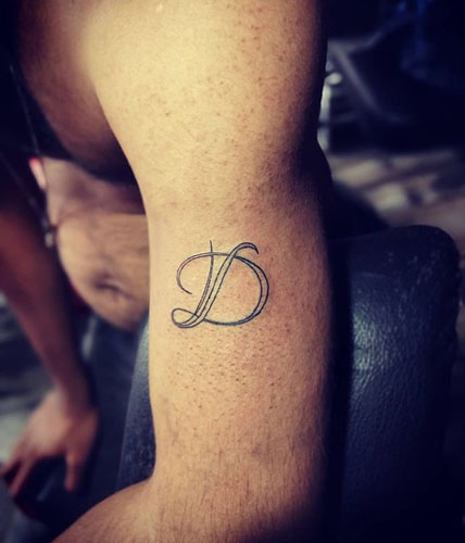 Double Lined Alphabet Tattoo