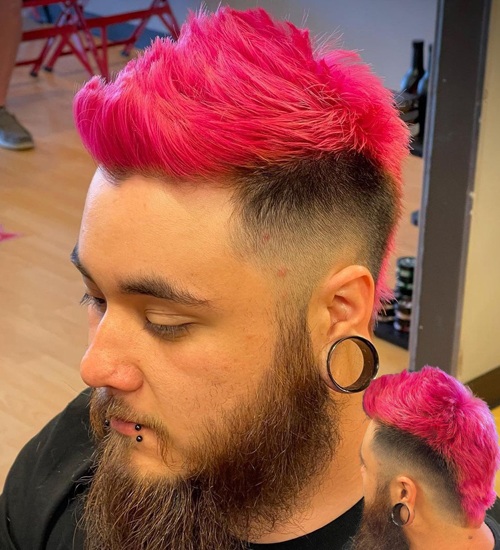 Pink Fohawk Haircuts