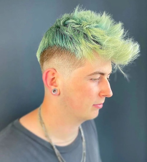 Green Faux Hawk Haircuts with Messy Hair