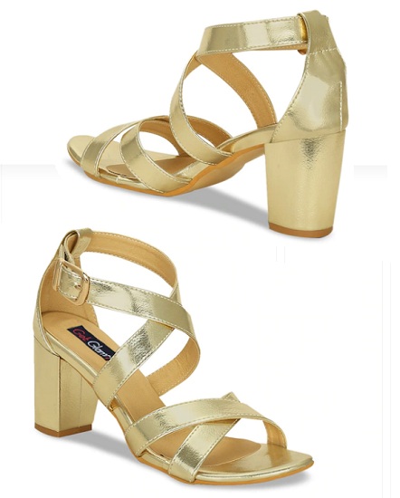 Gold Heeled Gladiator Sandals