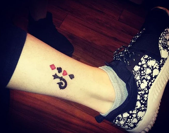 J Letter Tattoo With Card Designs