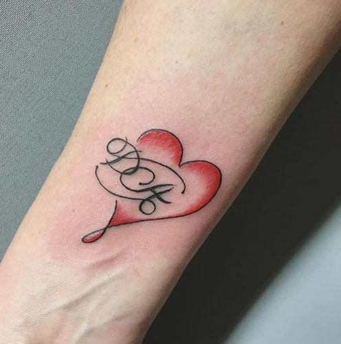 Letter D Tattoo With Heart