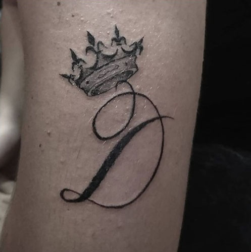 Letter D With A Crown Tattoo 9