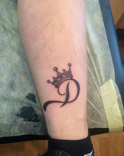 Letter D With A Crown Tattoo