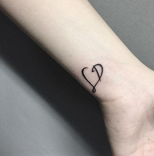 Letter D With Heart Tattoo Designs