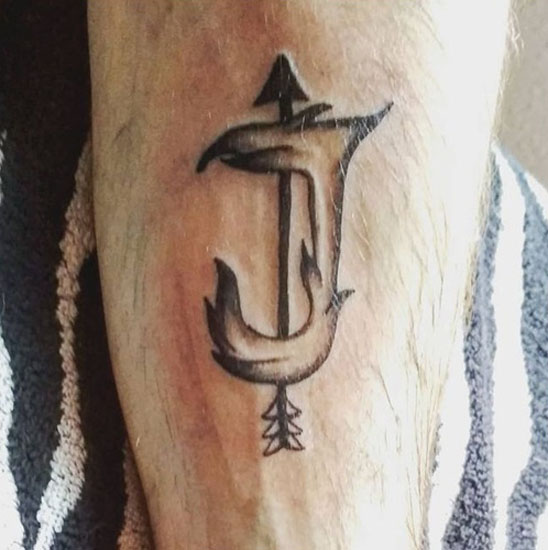 J Letter Tattoo With An Arrow