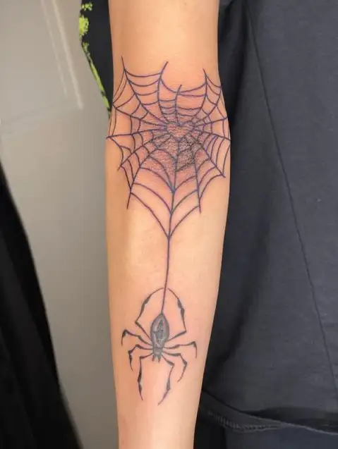 Spider  spider web tattoo on Brett Alan Nelson