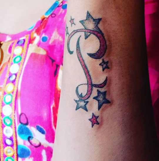 Starry Tattoo Designs Of Letter P
