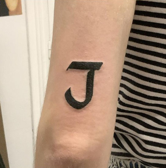 Striking J Letter Tattoo Images