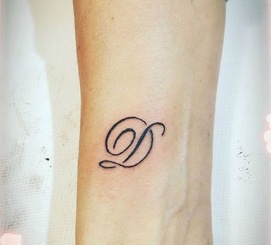 Stylish D Letter Tattoo