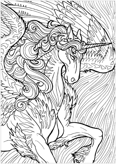 Unicorn Pegasus Coloring Page