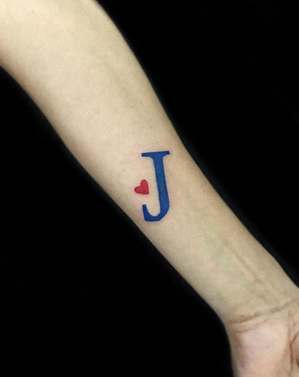 Unique J Alphabet Tattoo