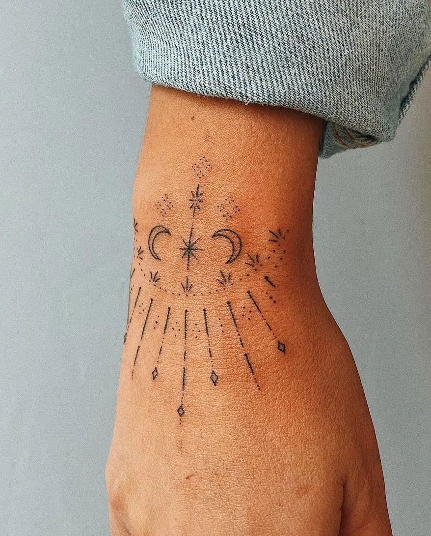 90 Celestial Tattoos and Meanings  Sun tattoos Celestial tattoo Tribal  tattoos