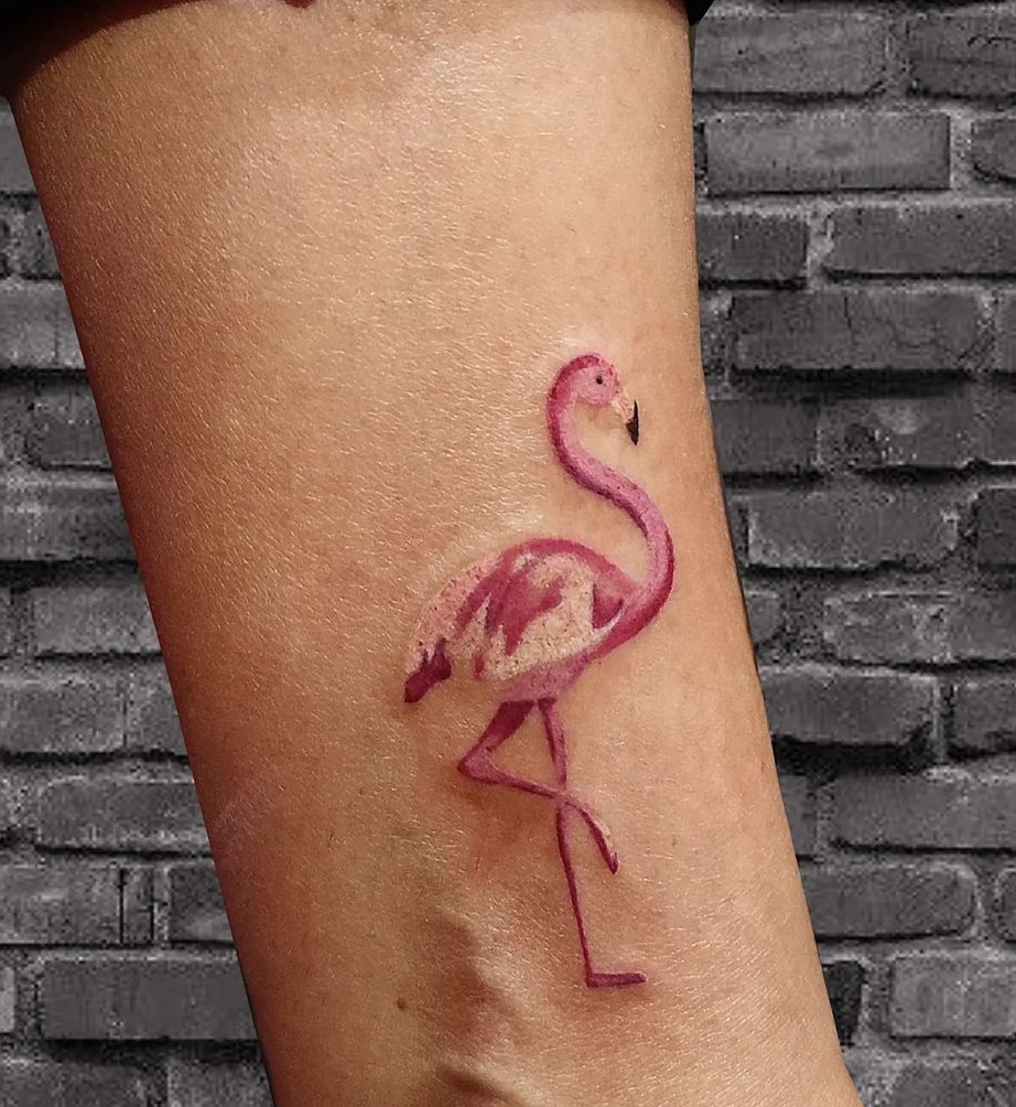Geometric Flamingo Temporary Tattoo  EasyTatt