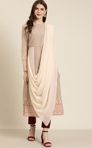 Full Sleeves Salwar Kameez With Attached Dupatta