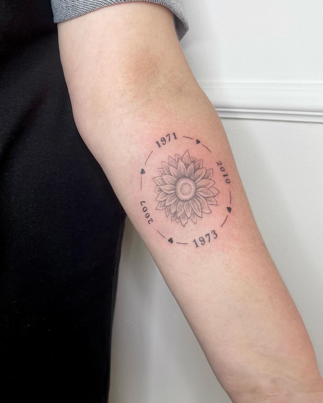 Geometric Sunflower Arm Tattoo, Timeline Memories