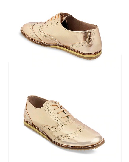 Gold Formal Brogues Shoes