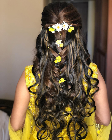 Front hairstyle with mangtika setting  Celebrity hairstyle  Hairstyle for  haldi ceremony  YouTube