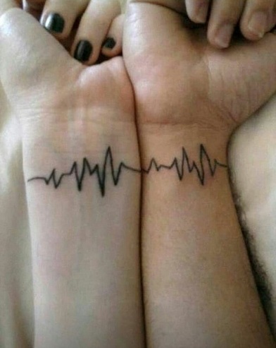 Matching Heart Rate Tattoo Design