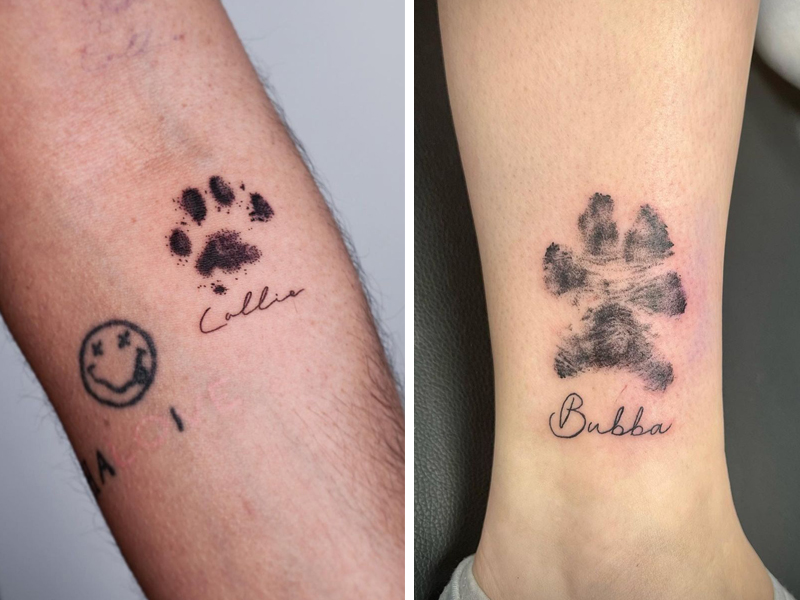 Dog print tattoo
