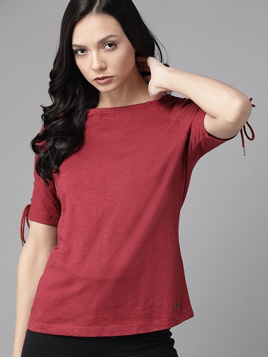 Plain T Shirt With Short Sleeves