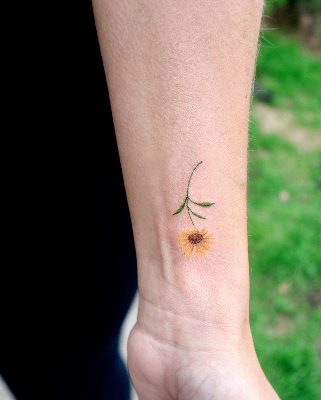 Tiny Sunflower Wrist Tattoo For Nature Lovers