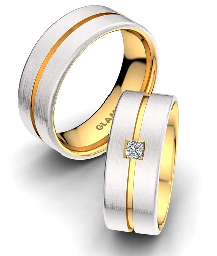 Contemporary Style Couple Wedding Bands