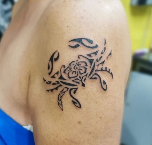 Crab Tribal Shoulder Tattoo