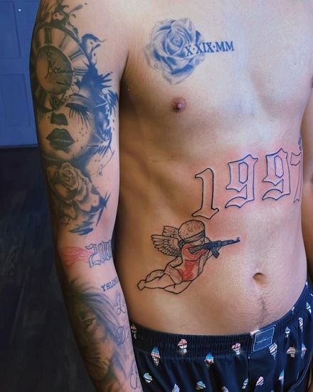 Cupid Side Stomach Tattoos