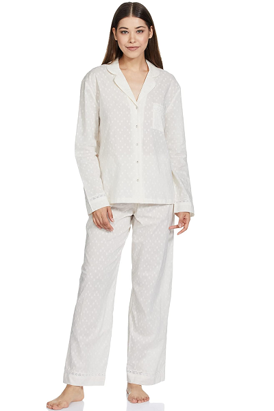 Elegant Laced White Pajamas