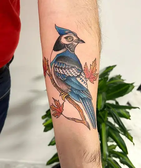 Painted Temple  Tattoos  Nature Animal Bird  Al Perez Blue Jay
