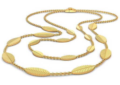 Gold Leaf Design Necklace