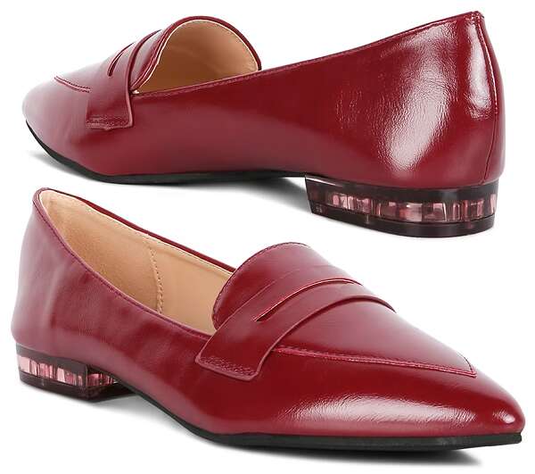 Office Use Red Leather Loafers