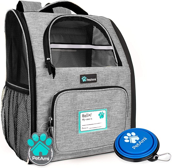 Pet Ami Deluxe Pet Carrier Backpack for Small Cats and Dogs