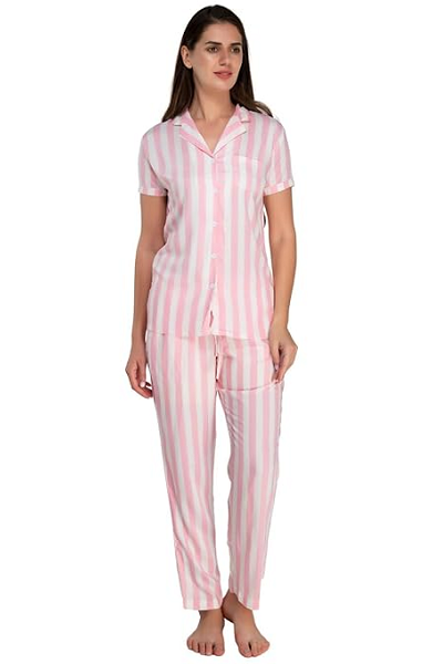 Pink White Pajamas For Women