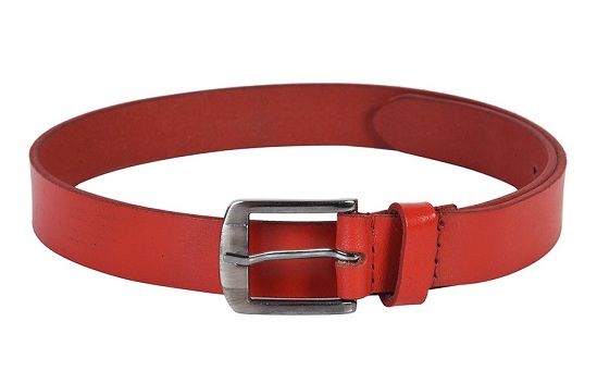 Red Wide Leather Belt