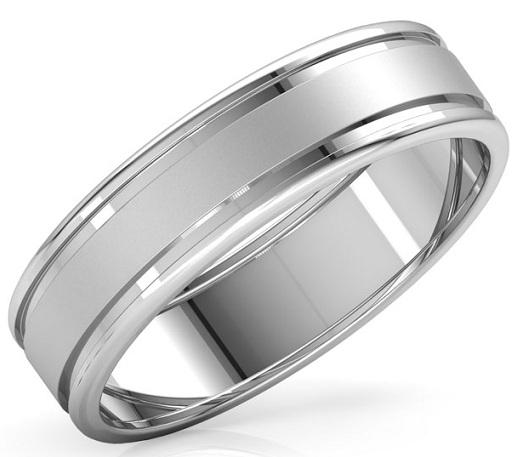 Simple Platinum Wedding Band For Grooms