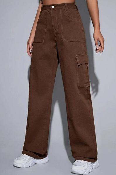 Brown Wide Trouser Jeans