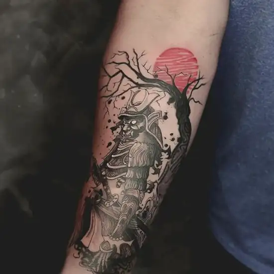 Mike DeVries  Tattoos  Flower Asian Pear Blossom  Skull Samurai Tattoo