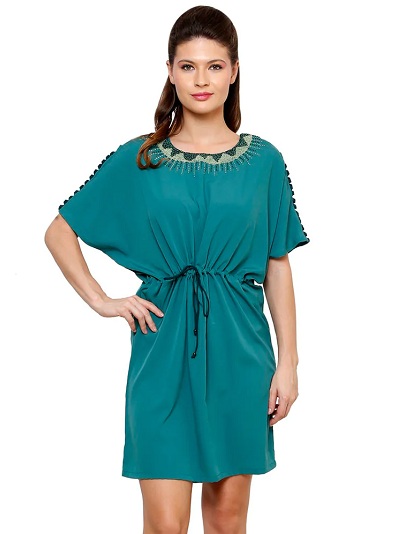 Green Sequin Kaftan Dress
