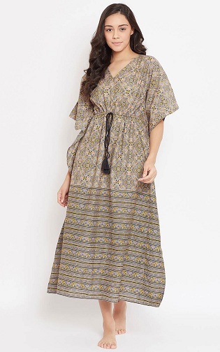 Blue Maxi Silk Kaftan Dress | Designer Desirables