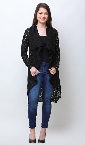 Lace High Low Shrug