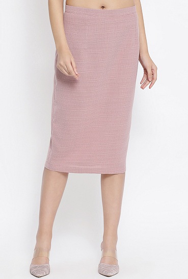 Linen Semi Formal Midi Skirt